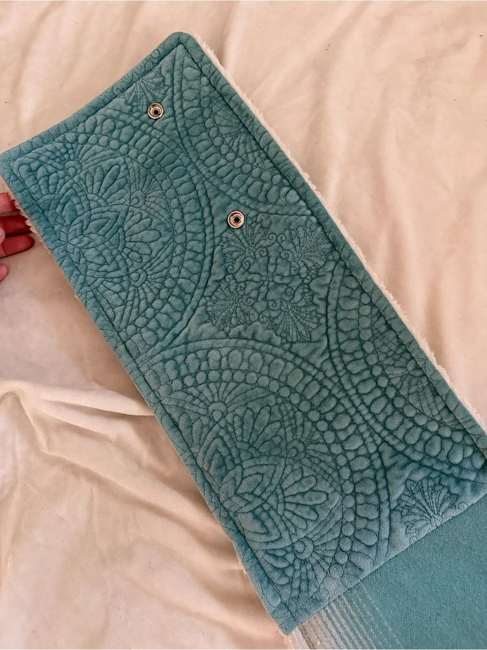 Handmade buckaroo Teal Sherpa Lined Neck Warmer